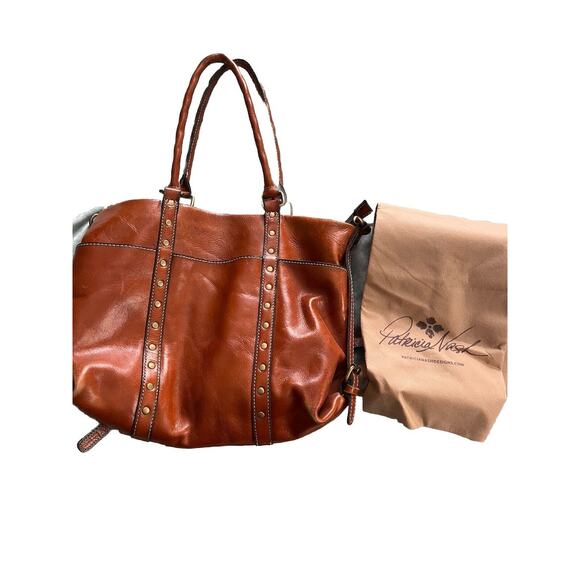 Patricia Nash Carducci Tote & Dust Bag Tan Heritage Leather